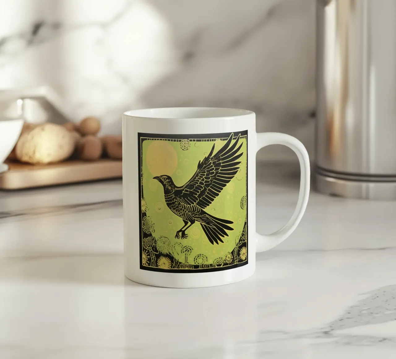 Falco Verde 4 tazza in ceramica da Minimal Animal Art