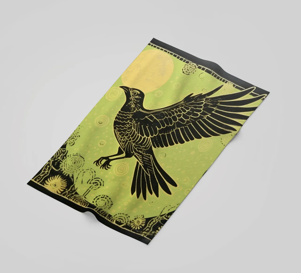 Green Hawk 4 beach towel by Minimal Animal Art