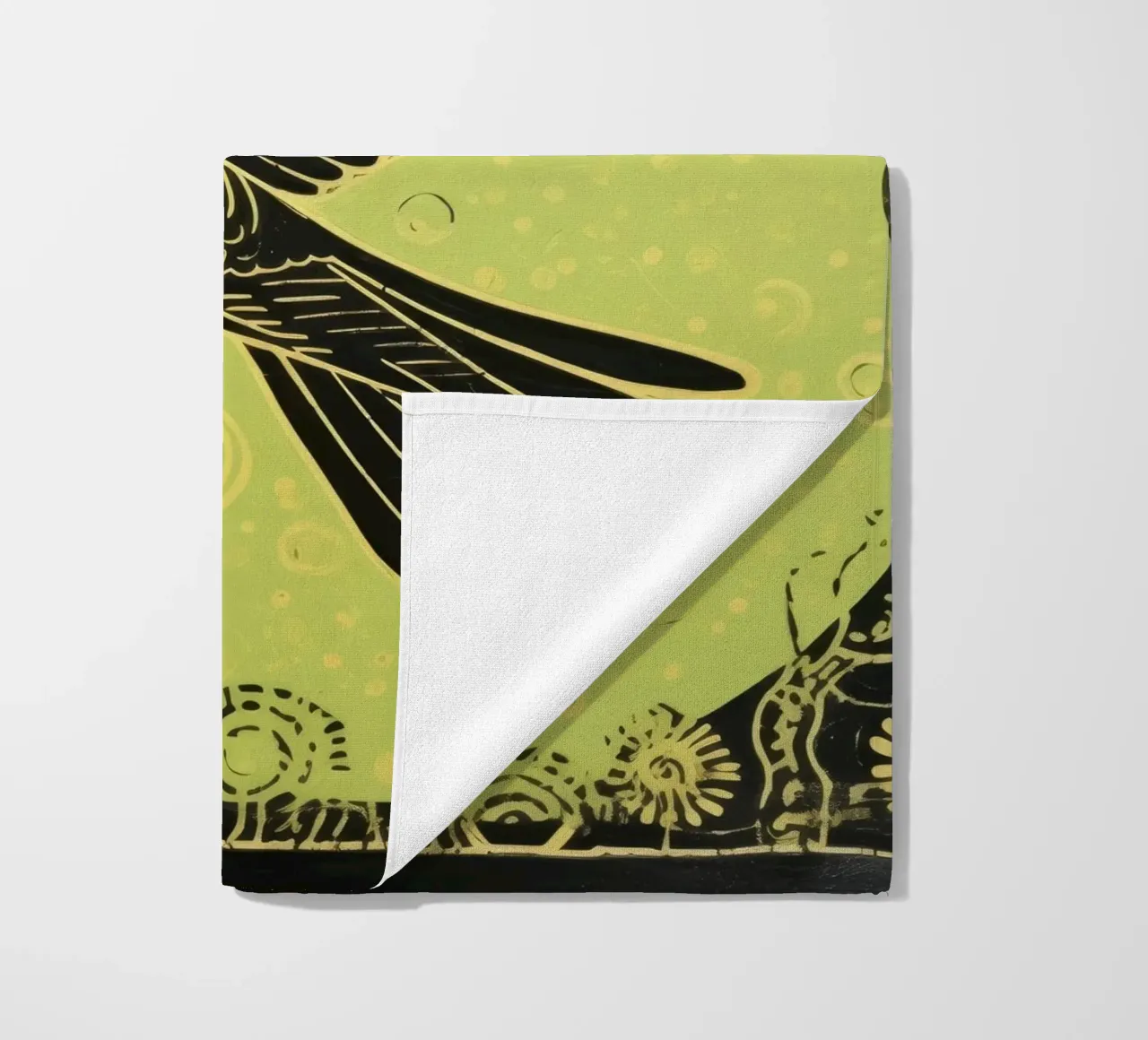 Green Hawk 4 beach towel by Minimal Animal Art