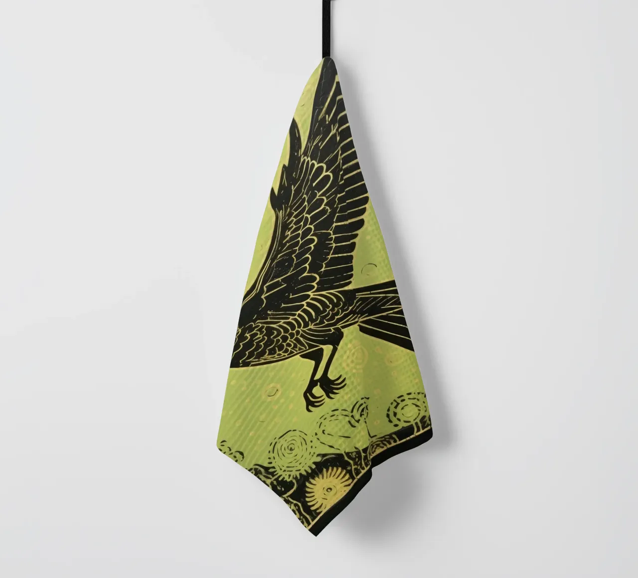 Faucon vert 4 torchon de Minimal Animal Art