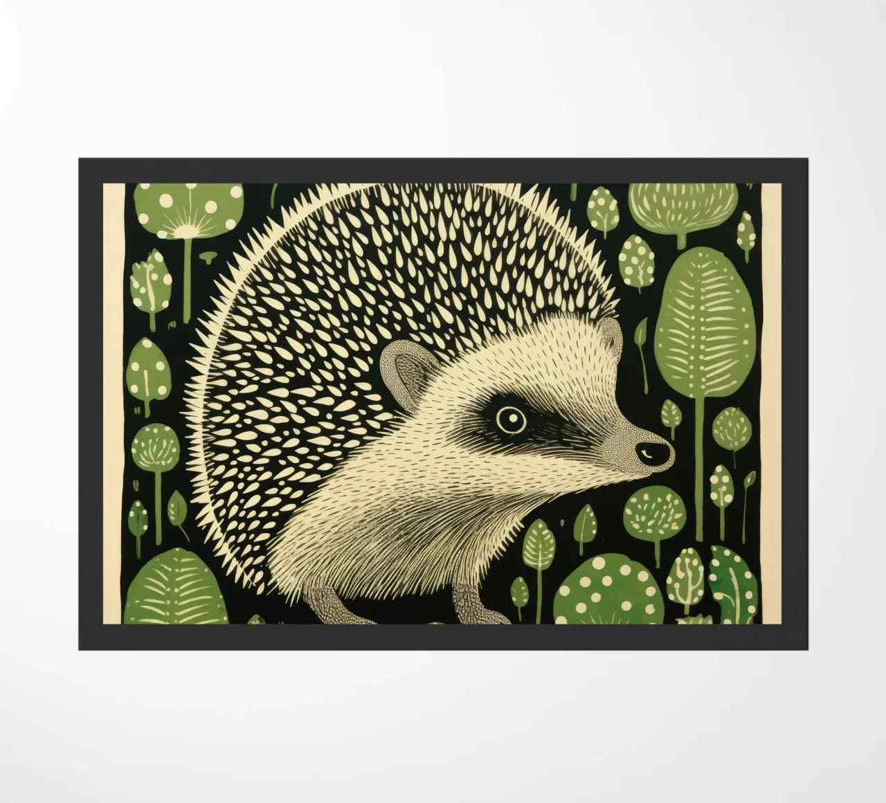 Riccio verde 1 zerbino da Minimal Animal Art