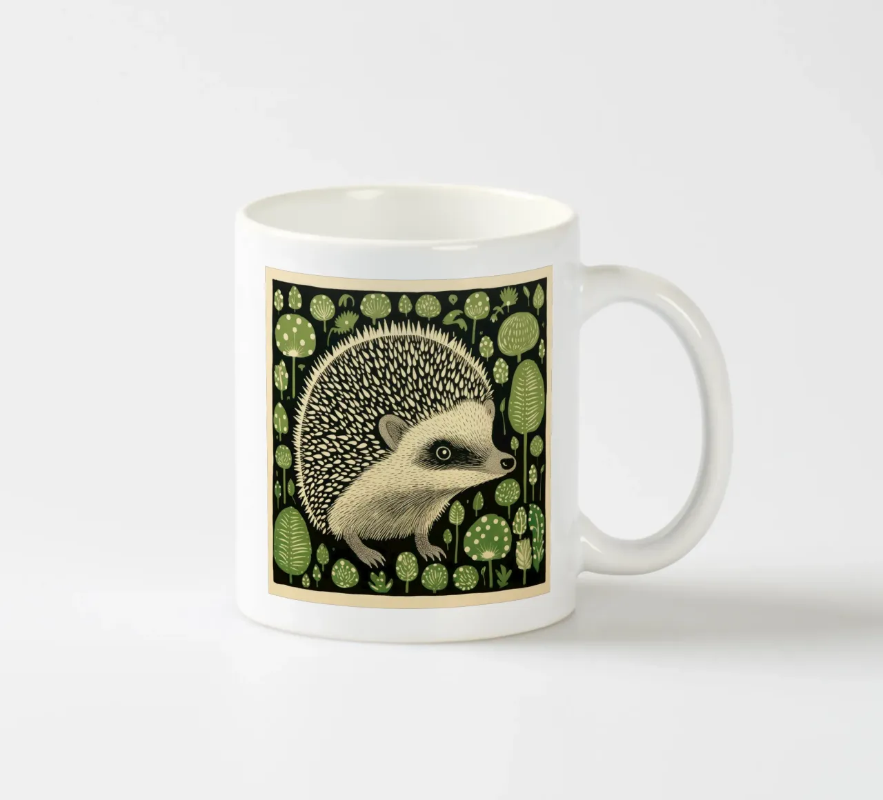 Riccio verde 1 tazza in ceramica da Minimal Animal Art