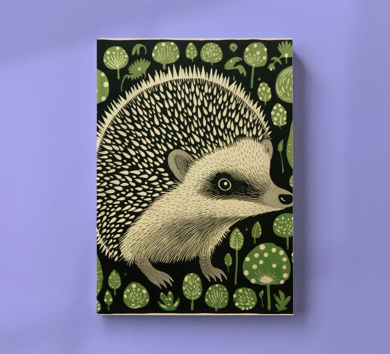 Hérisson vert 1 carnet de notes de Minimal Animal Art