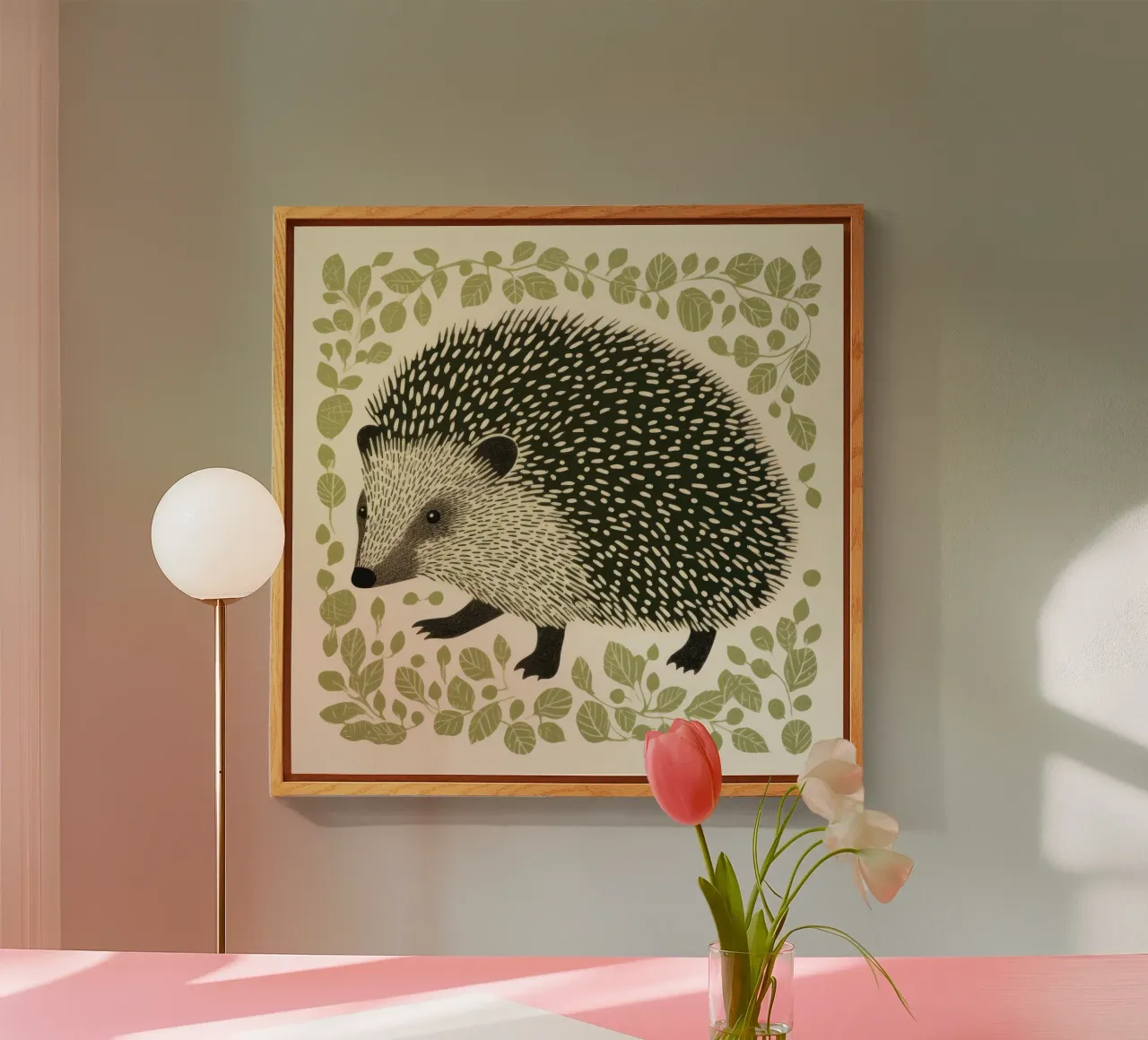 Hérisson vert plexiglas de Minimal Animal Art