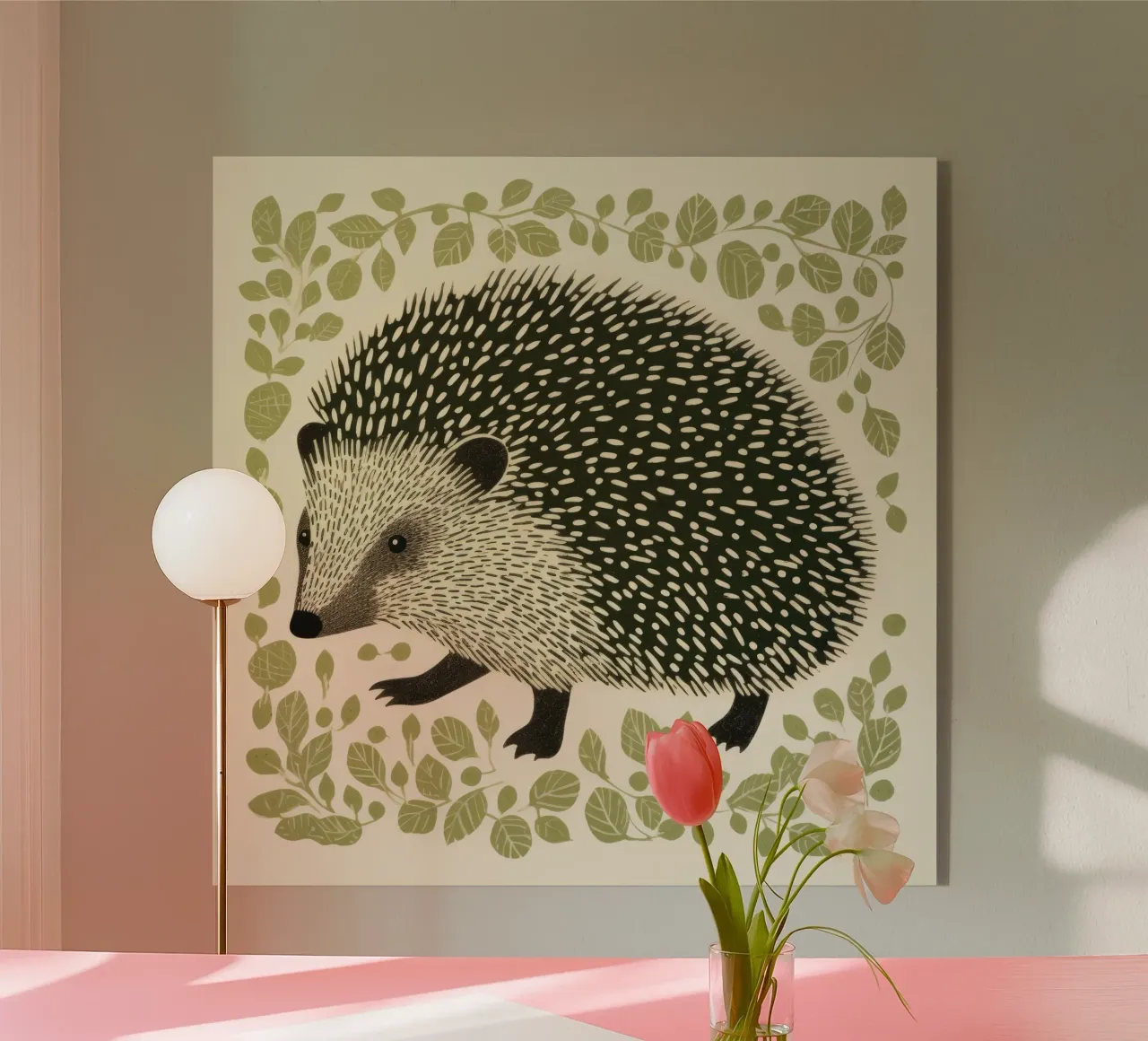 Hérisson vert plexiglas de Minimal Animal Art