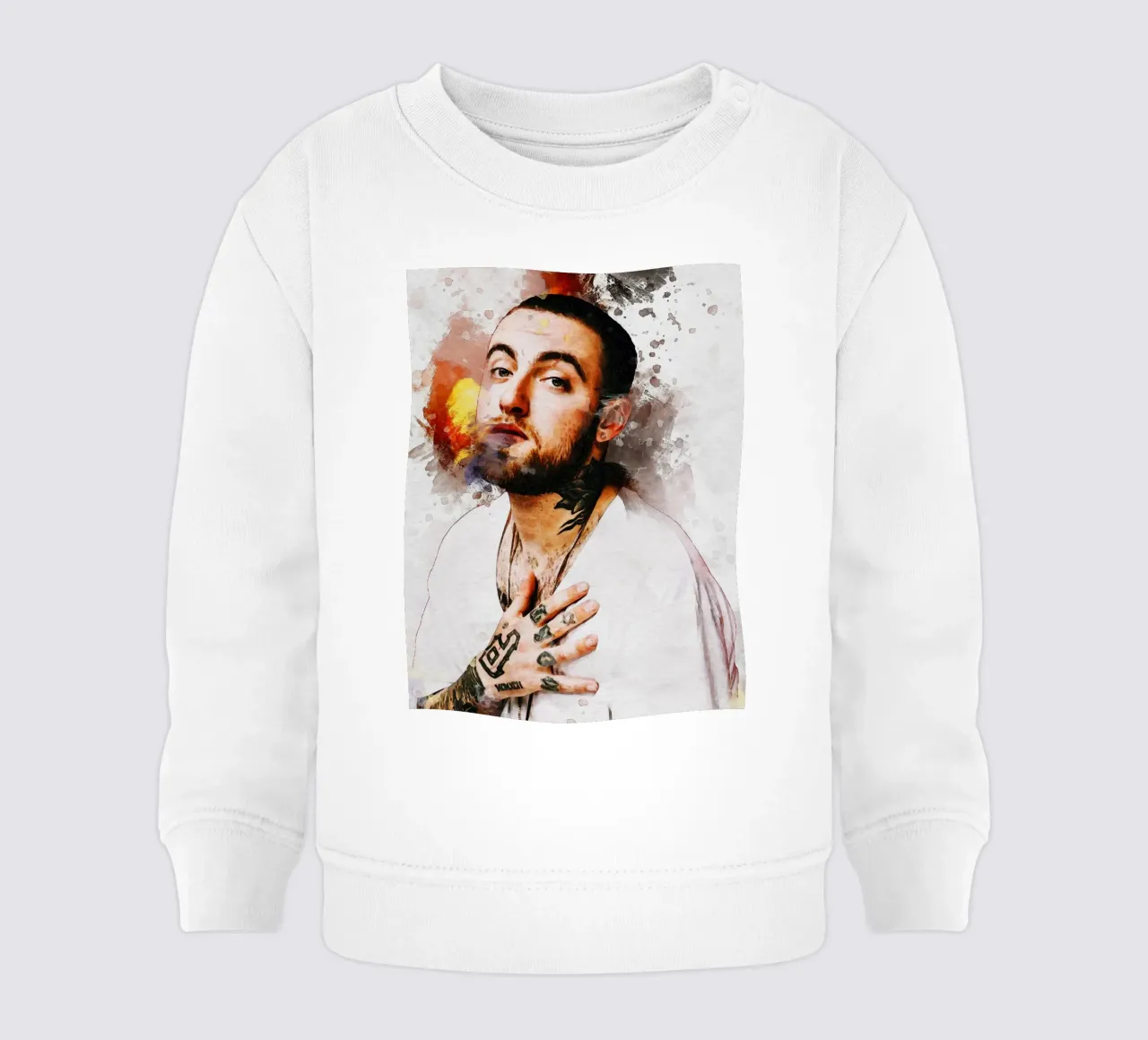 Ritratto di Mac Miller con sbaffo felpa neonato da Gunawan Rb