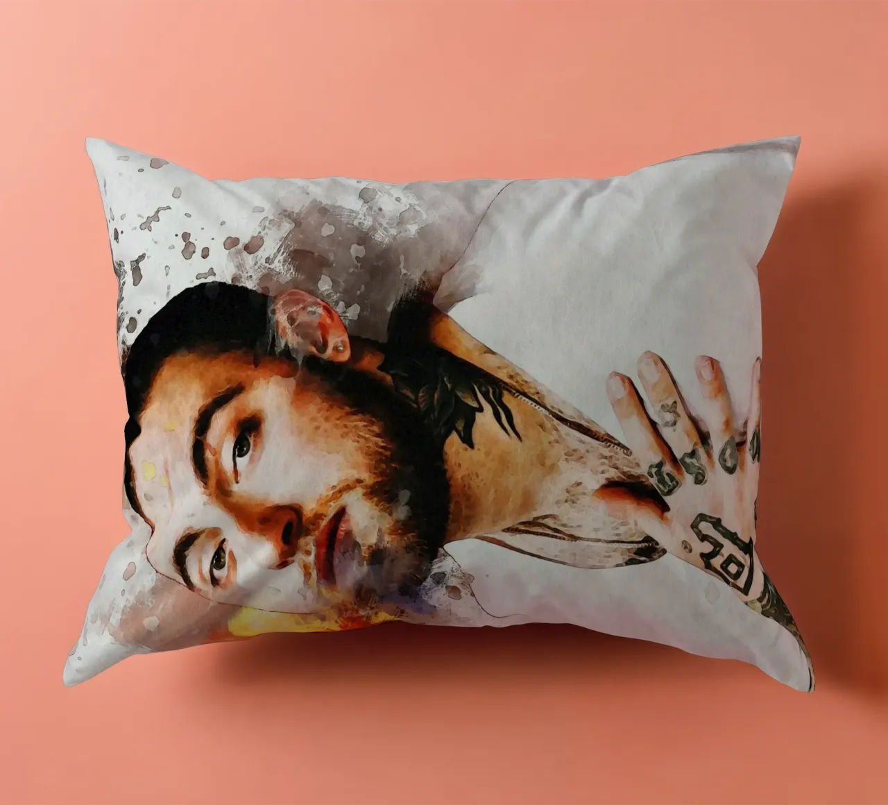 Ritratto di Mac Miller con sbaffo cuscino da Gunawan Rb