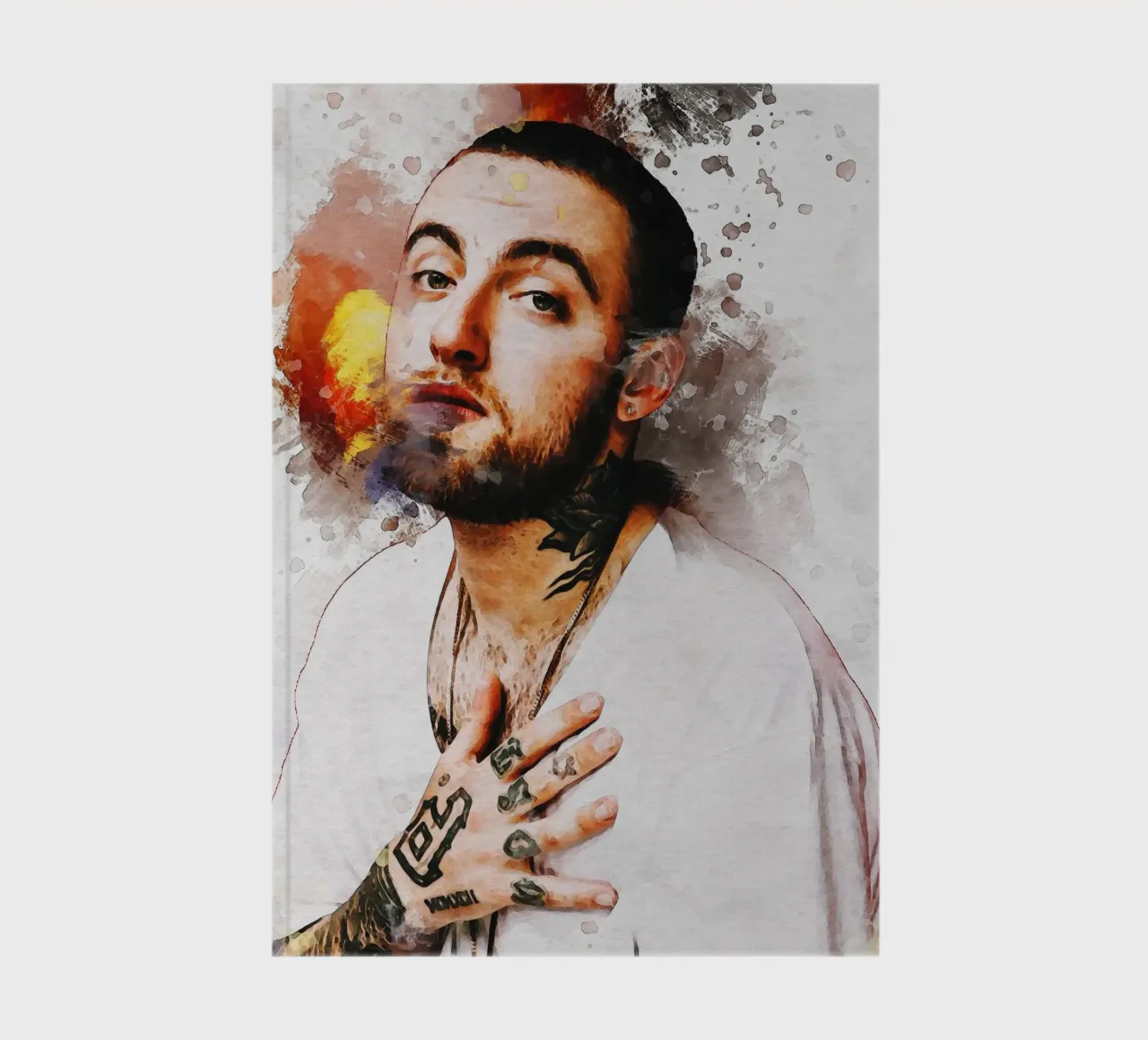 Smudge Portrait of Mac Miller notebook by Gunawan Rb