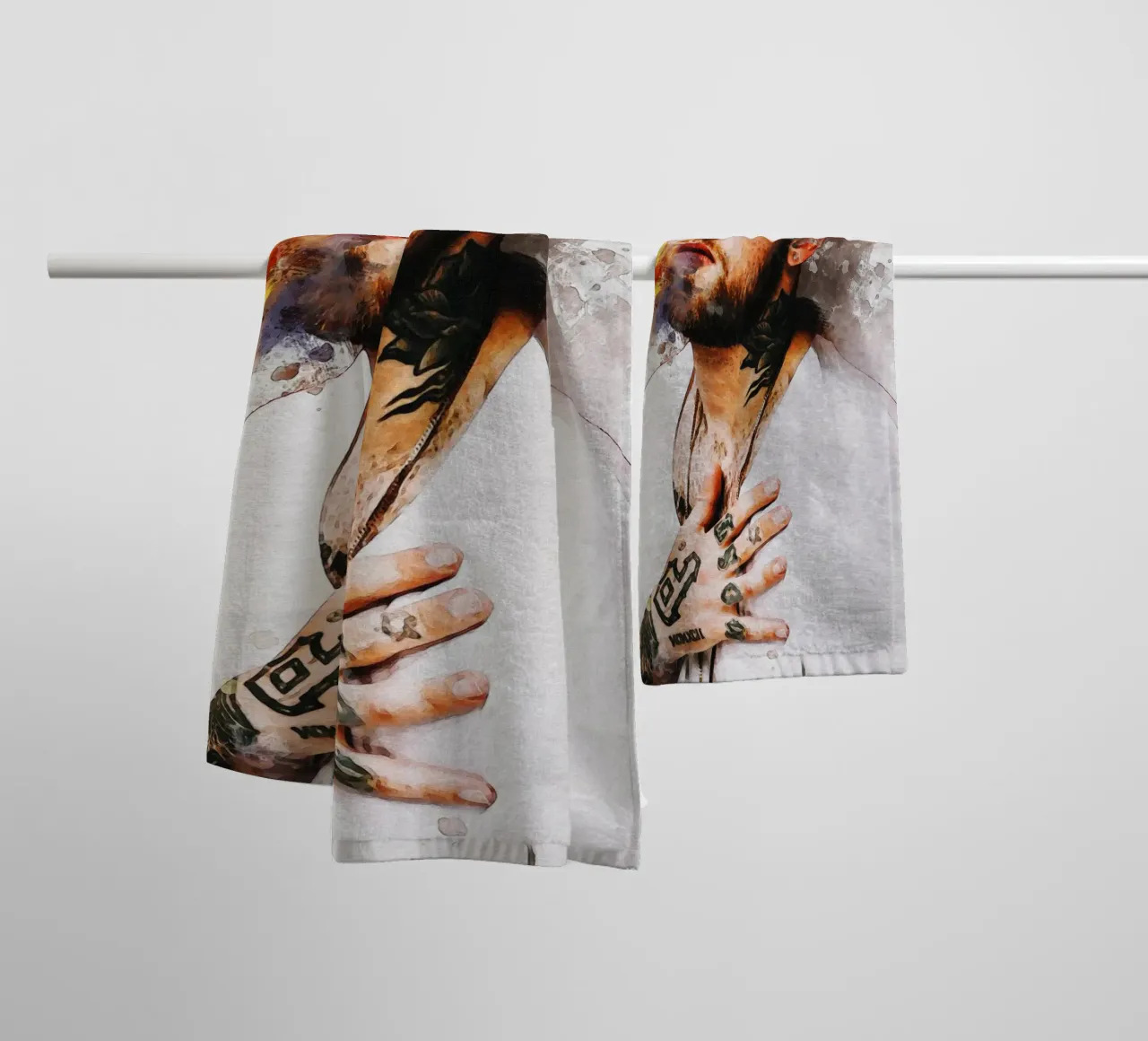 Smudge Portrait of Mac Miller towel by Gunawan Rb