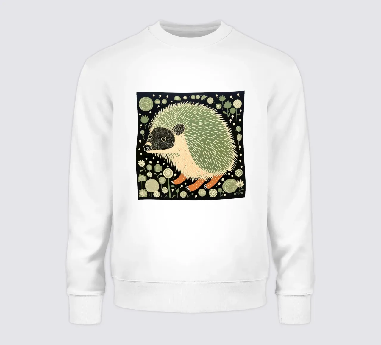 Riccio verde 4 felpa da Minimal Animal Art