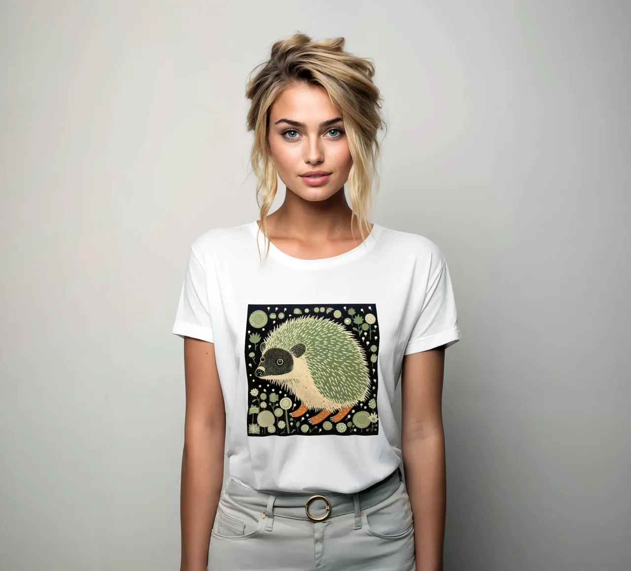 Riccio verde 4 t-shirt da donna da Minimal Animal Art