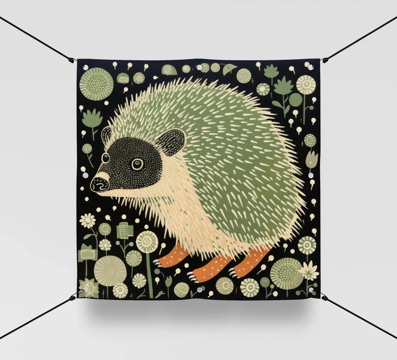 Green Hedgehog 4 pvc cover by Minimal Animal Art