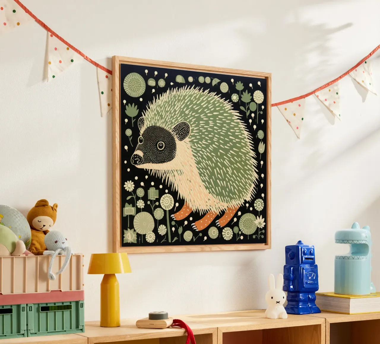 Hérisson vert plexiglas de Minimal Animal Art