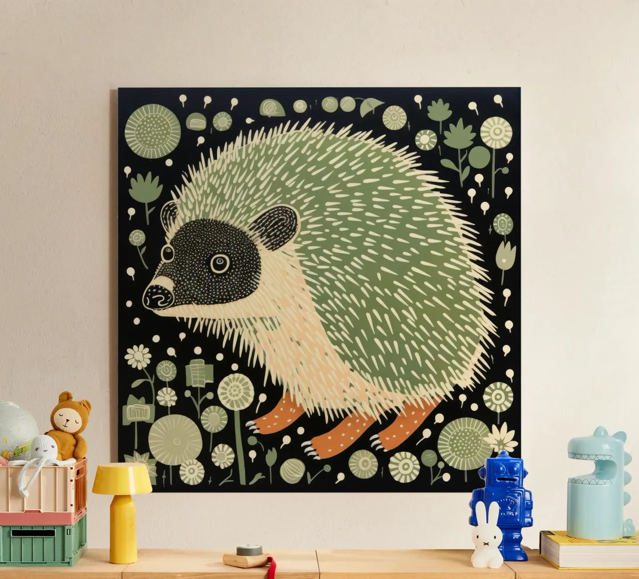 Hérisson vert plexiglas de Minimal Animal Art