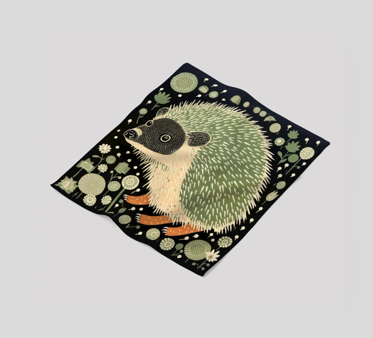 Riccio verde 4 coperta in pile da Minimal Animal Art