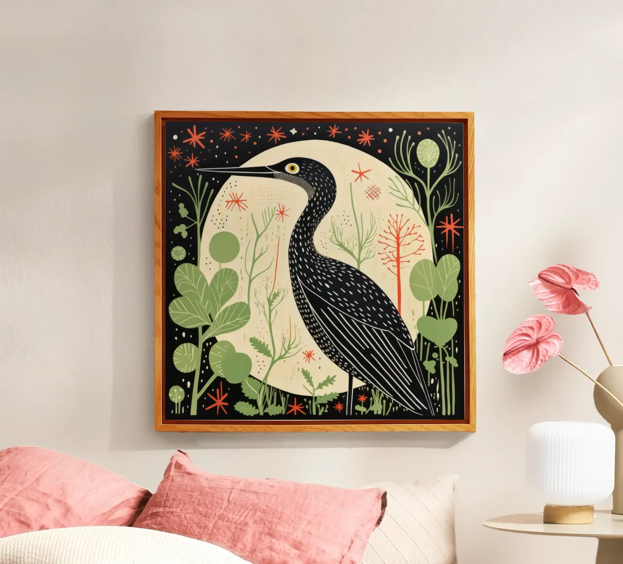 Airone verde plexiglass da Minimal Animal Art