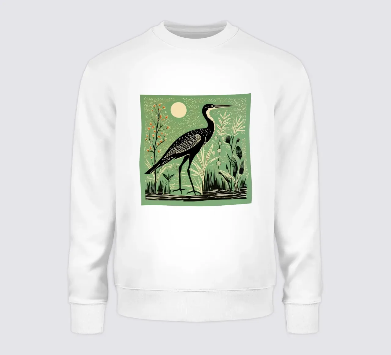 Airone Verde 2 felpa da Minimal Animal Art