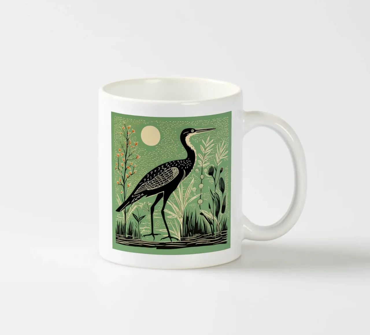 Airone Verde 2 tazza in ceramica da Minimal Animal Art