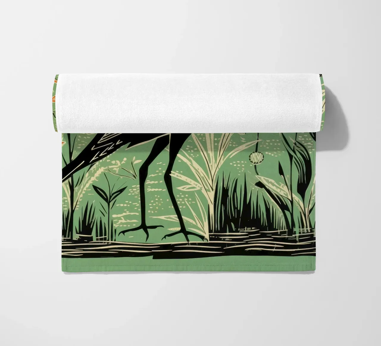 Airone Verde 2 telo mare da Minimal Animal Art