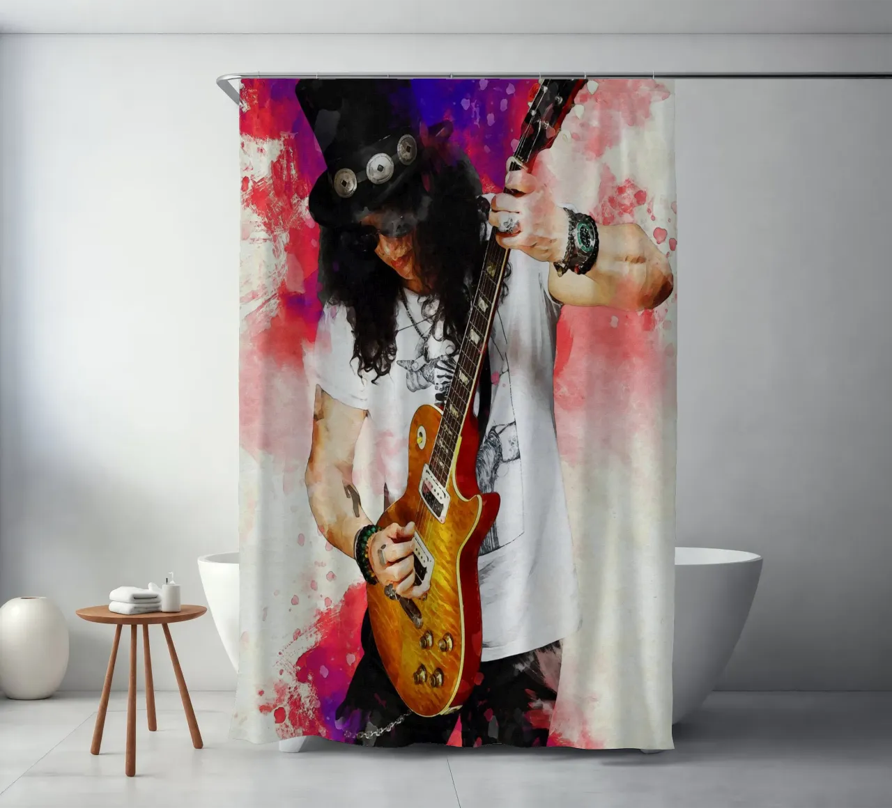 Sbaffo di Slash e chitarra tenda da doccia da Gunawan Rb