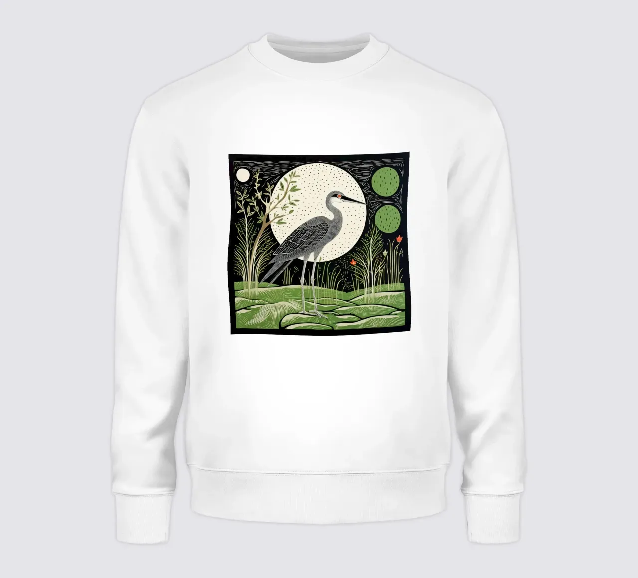 Airone Verde 3 felpa da Minimal Animal Art