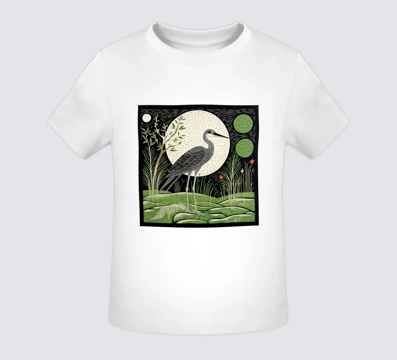 Airone Verde 3 maglietta neonato da Minimal Animal Art