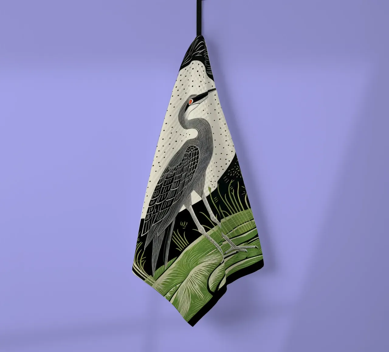 Héron vert torchon de Minimal Animal Art