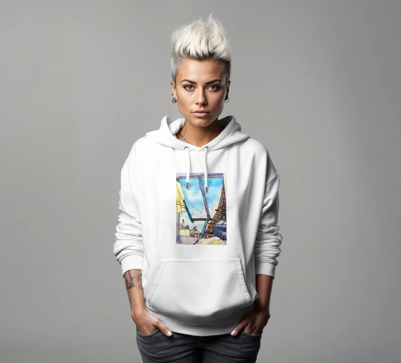 Blick auf den Eiffelturm Hoodie von C.WILL