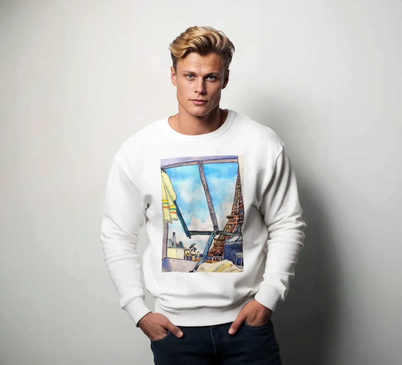 View of the Eiffel Tower sweatshirt by C.WILL