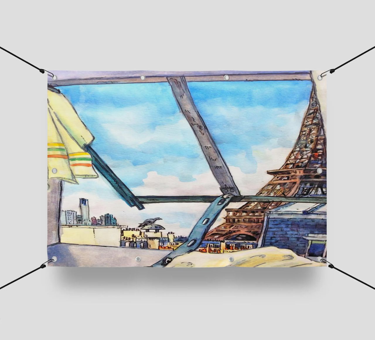 Vista sulla Torre Eiffel telo in pvc da C.WILL