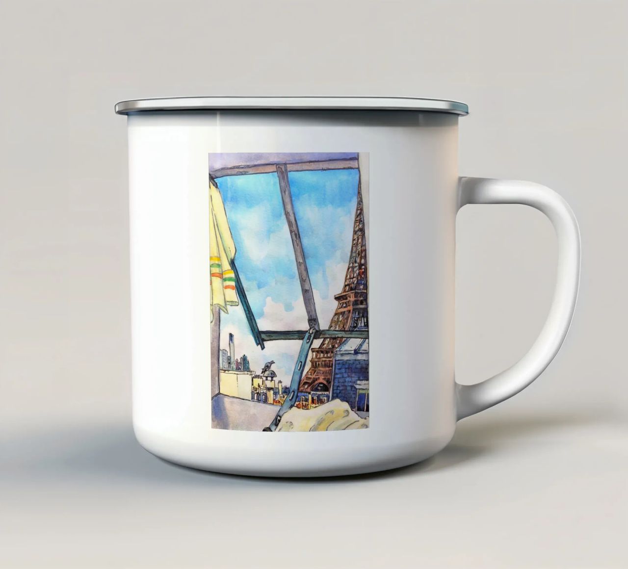 Vista sulla Torre Eiffel tazza in smalto da C.WILL
