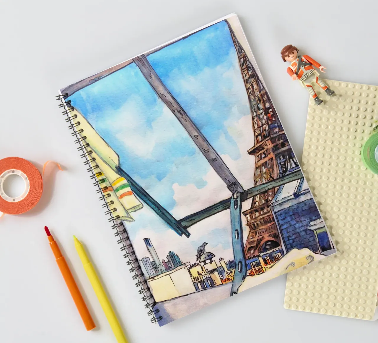 View of the Eiffel Tower spiral notebook by C.WILL