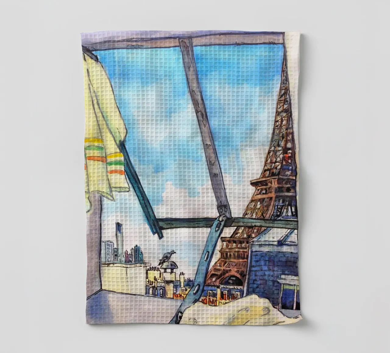 Vue de la Tour Eiffel torchon de C.WILL