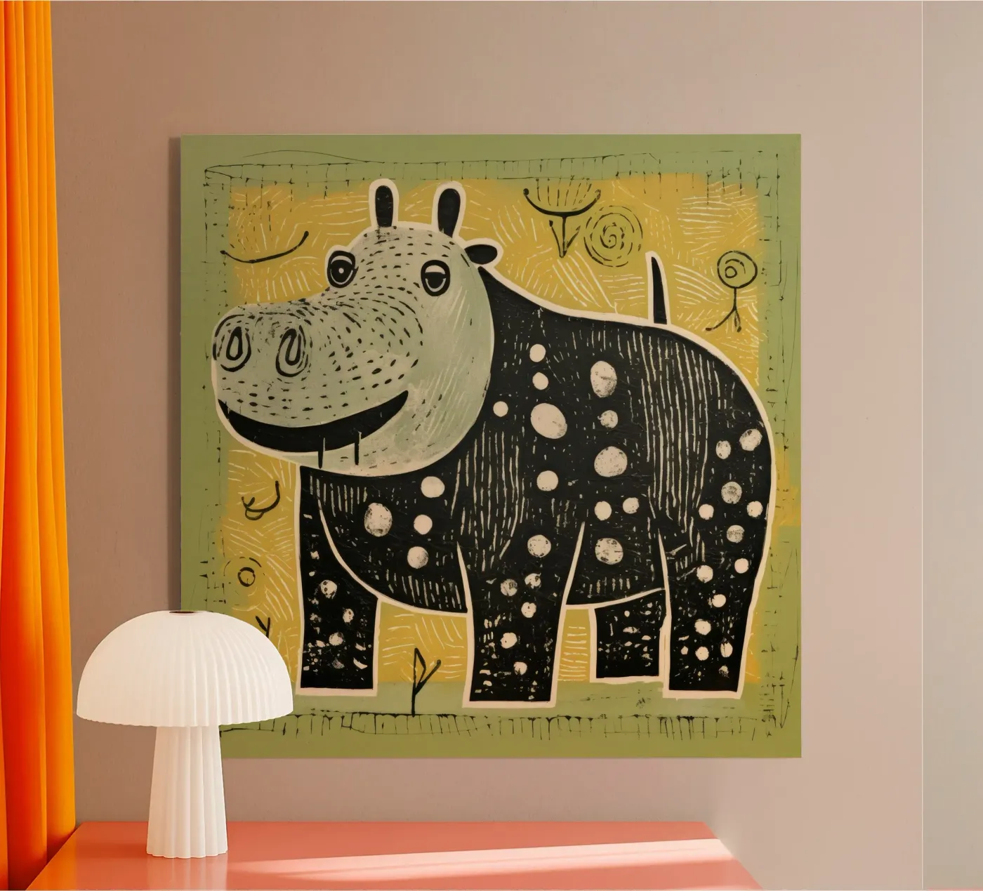 Green Hippopotamus plexiglass da Minimal Animal Art