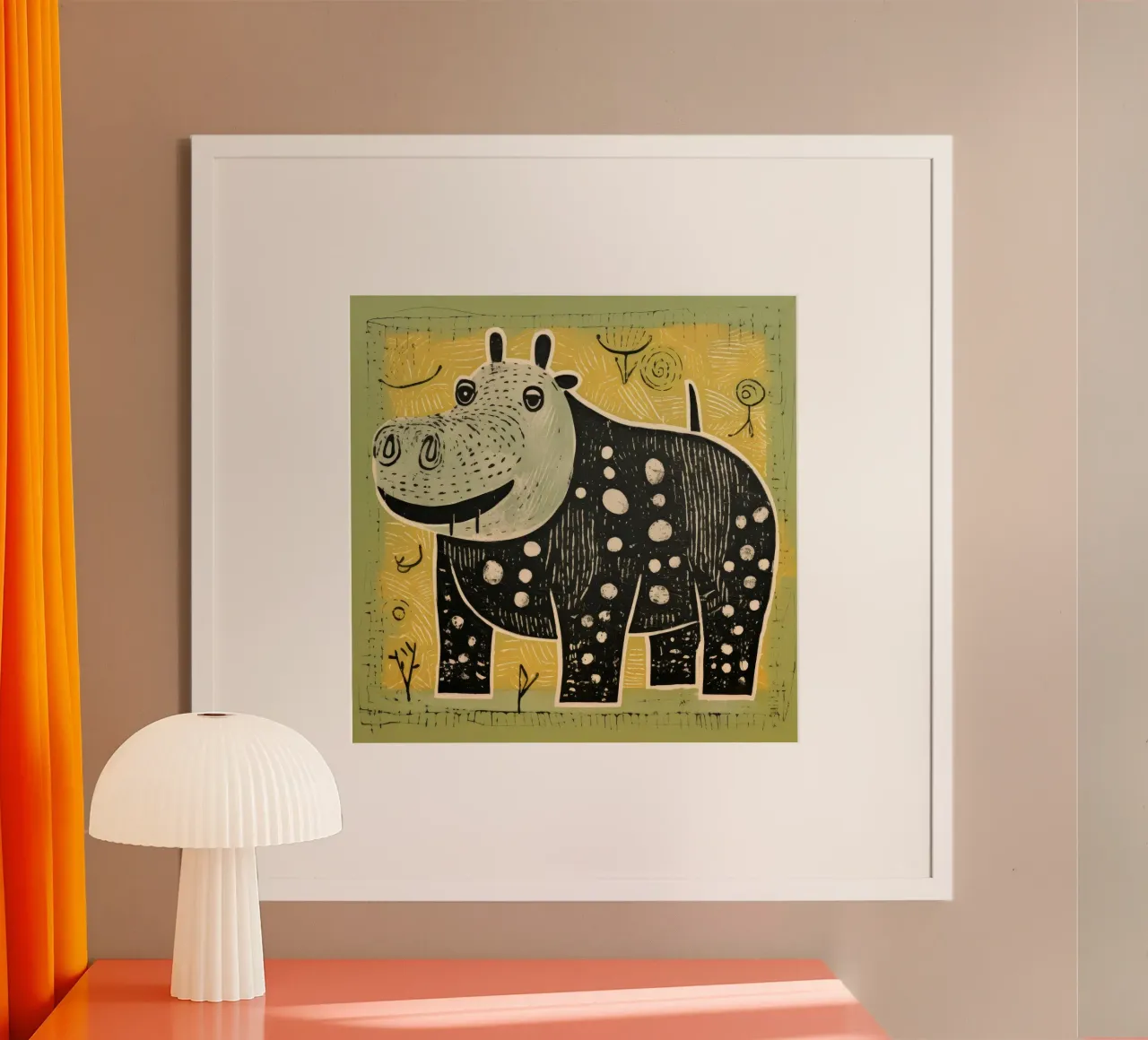 Green Hippopotamus poster by Minimal Animal Art