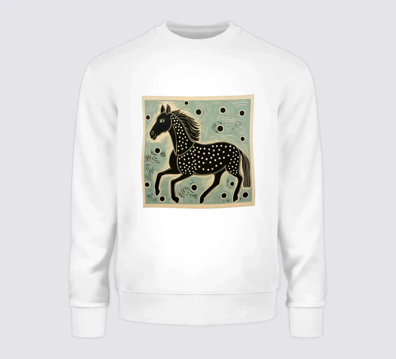 Cavallo verde 1 felpa da Minimal Animal Art