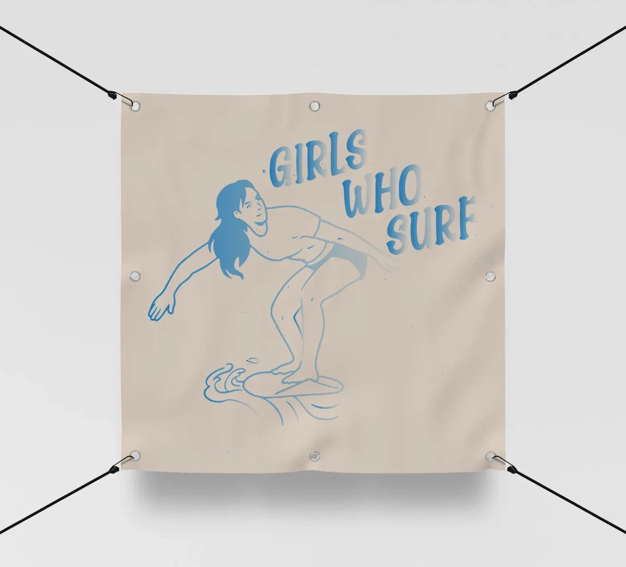 Ragazze che fanno surf telo in pvc da Gunawan Rb