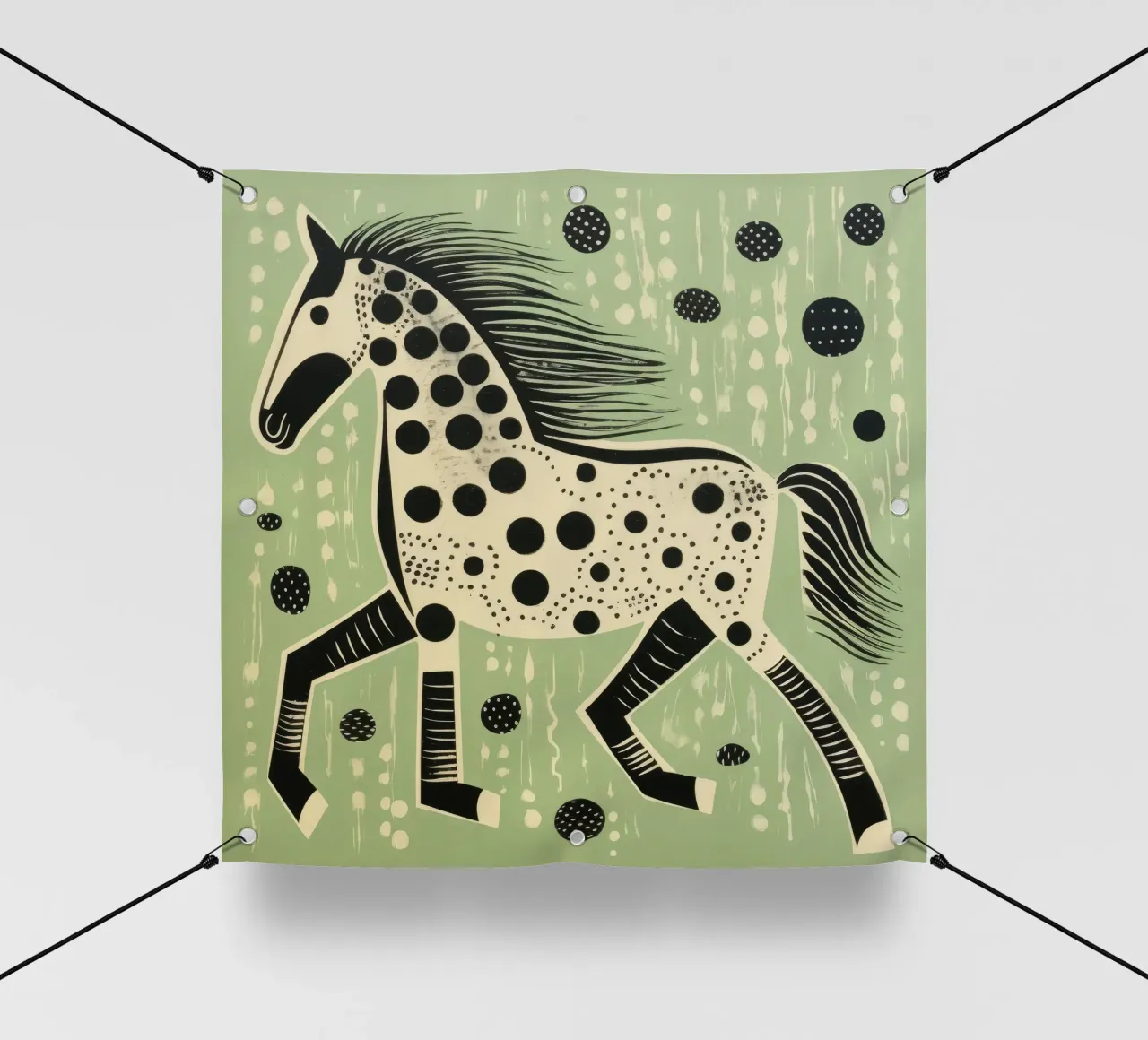 Cavallo verde 2 telo in pvc da Minimal Animal Art