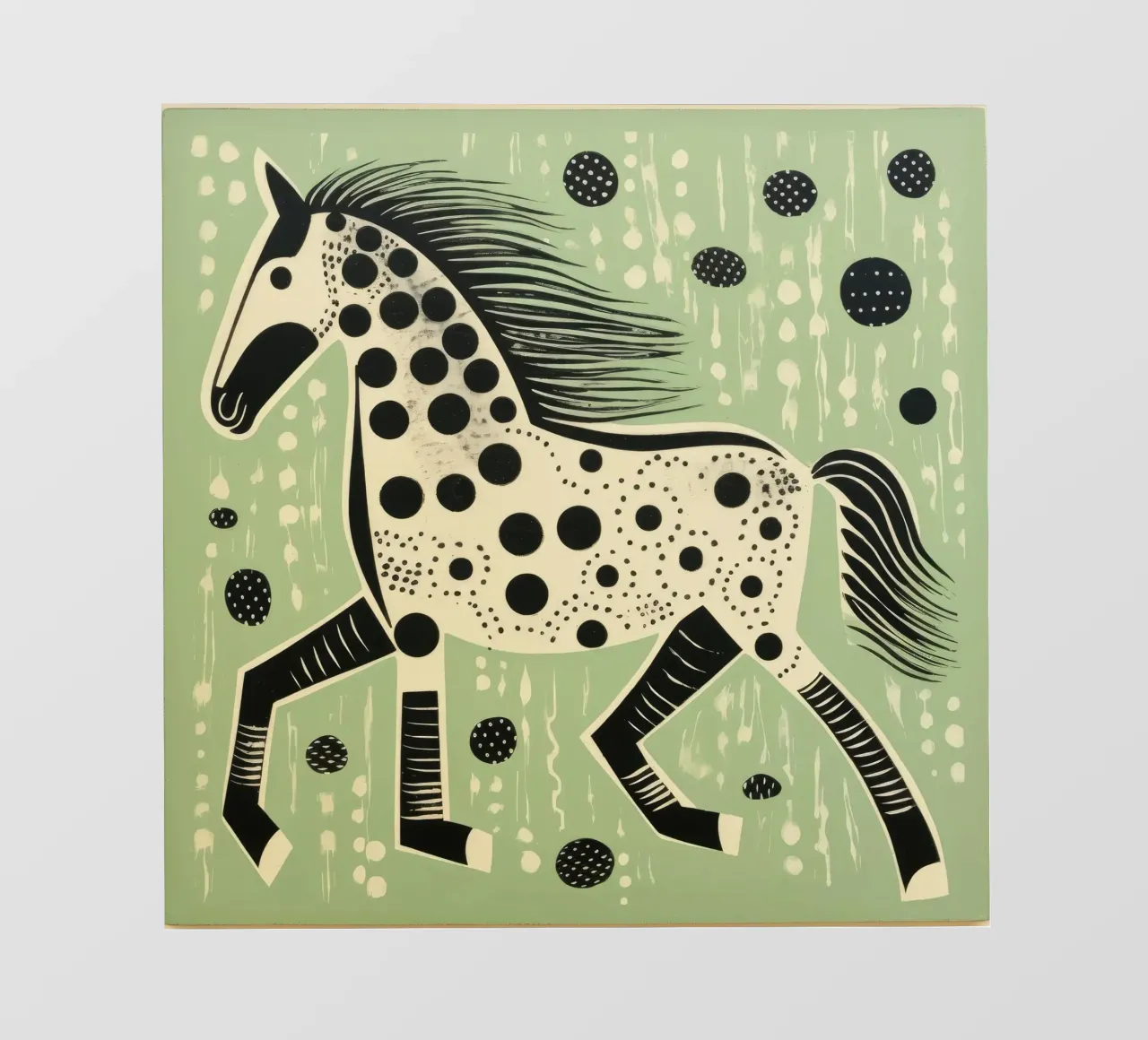 Cavallo verde 2 telo in pvc da Minimal Animal Art
