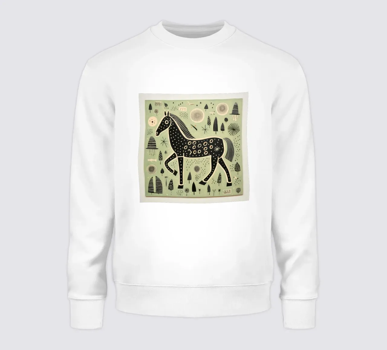 Cavallo Verde 3 felpa da Minimal Animal Art