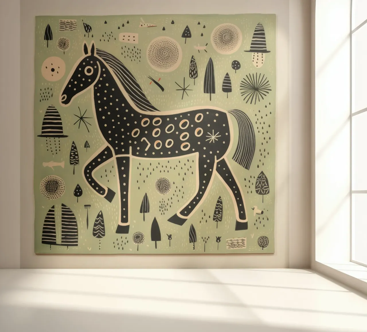 Green Horse 3 photo wallpaper by Minimal Animal Art