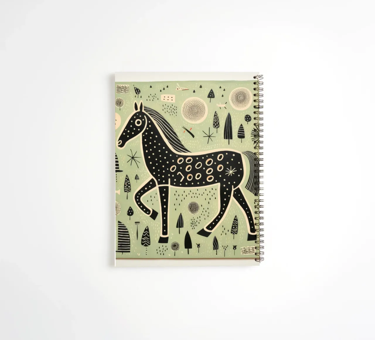 Green Horse 3 spiral notebook by Minimal Animal Art