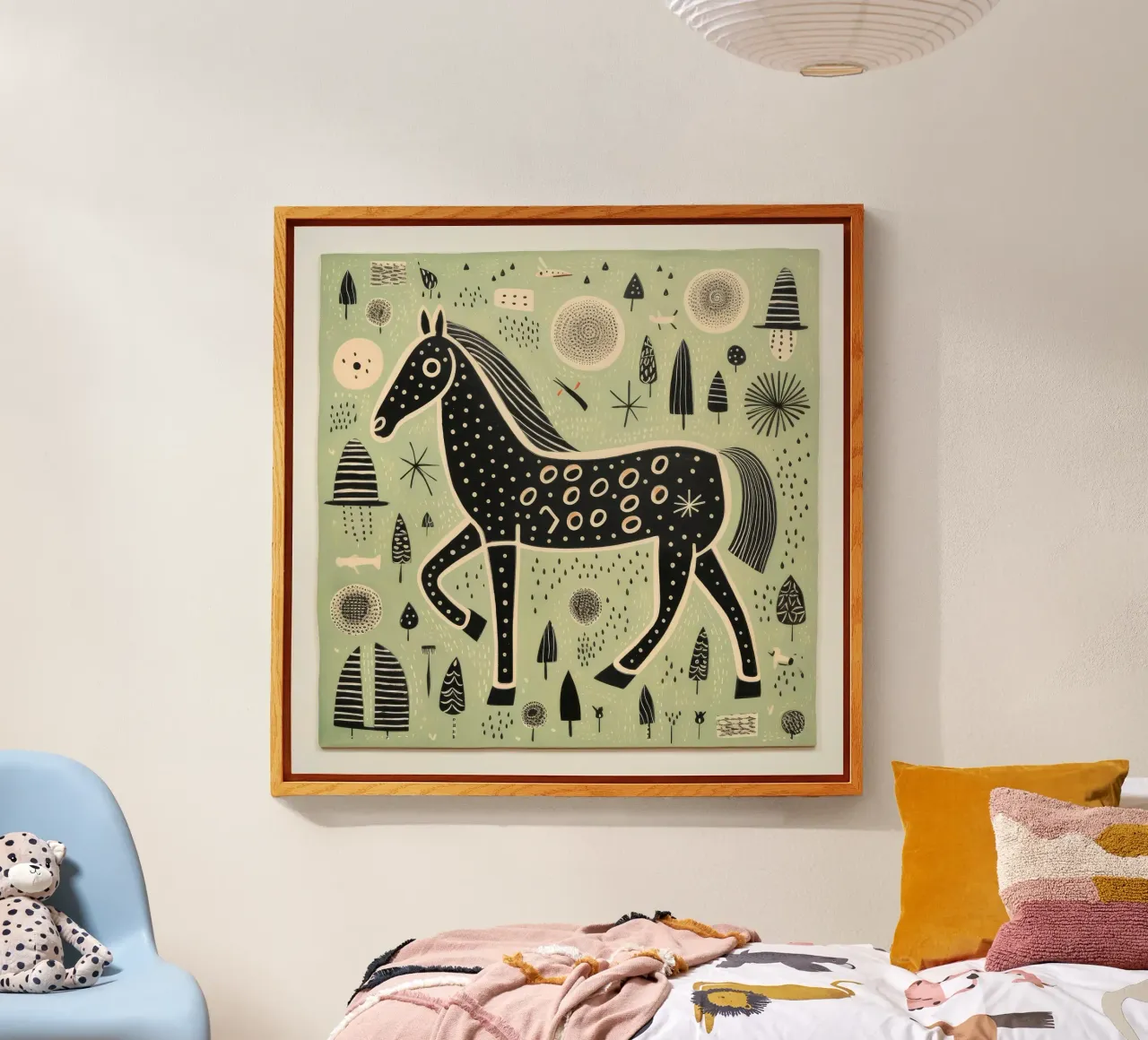Green Horse 3 acrylic glass by Minimal Animal Art