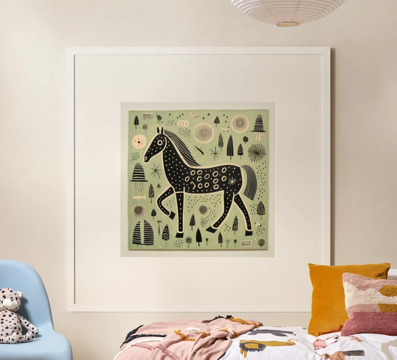 Green Horse 3 poster by Minimal Animal Art
