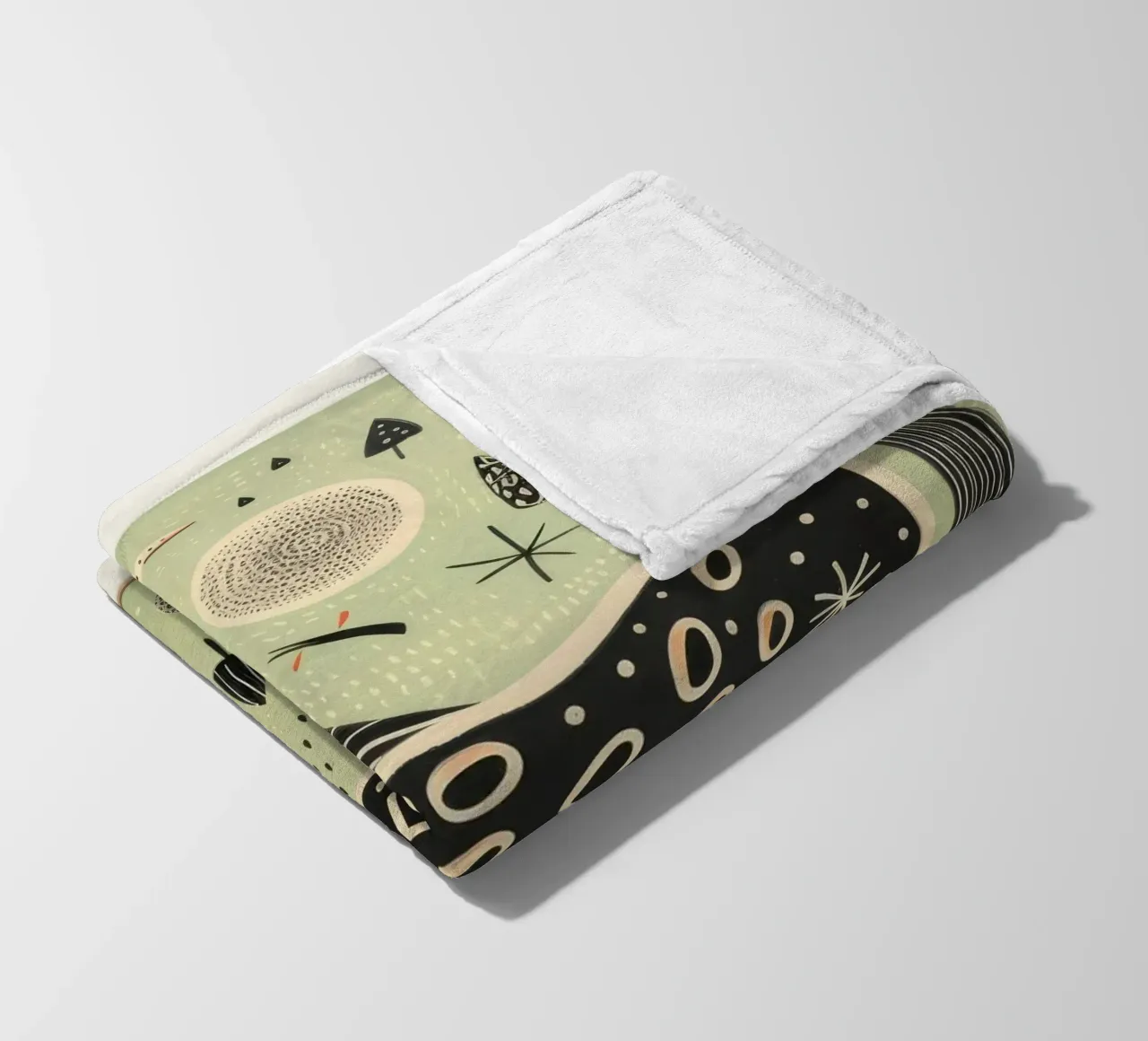 Green Horse 3 fleece blanket by Minimal Animal Art