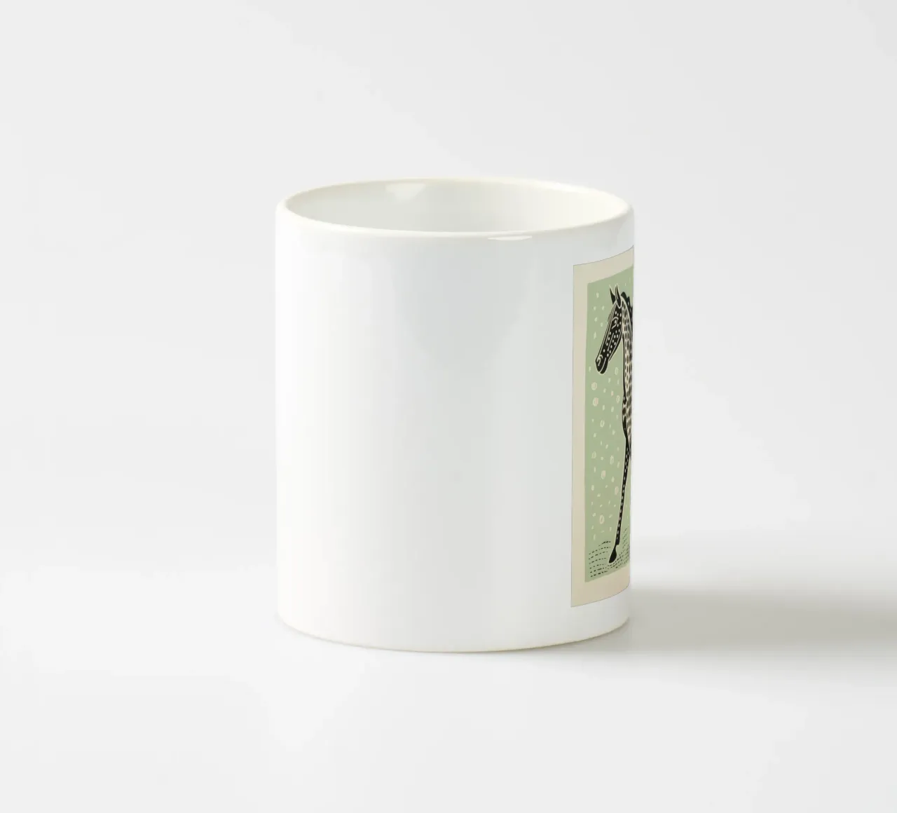 Cavallo Verde 4 tazza in ceramica da Minimal Animal Art