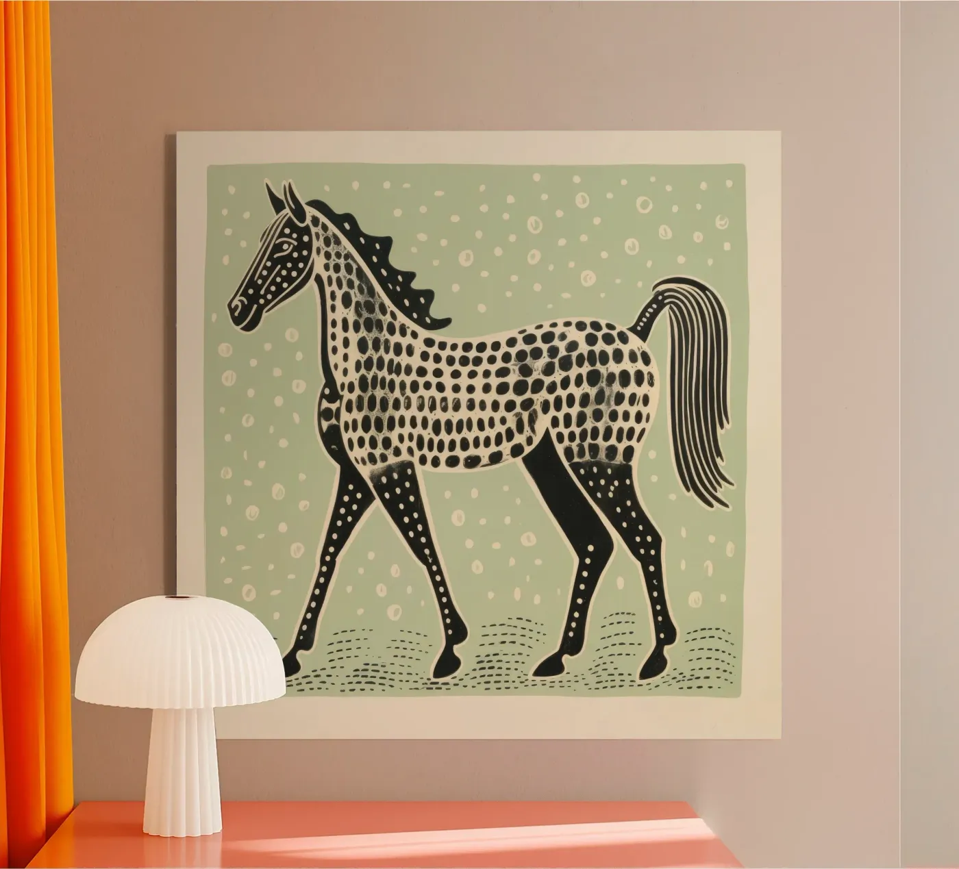 Green Horse acrylic glass by Minimal Animal Art