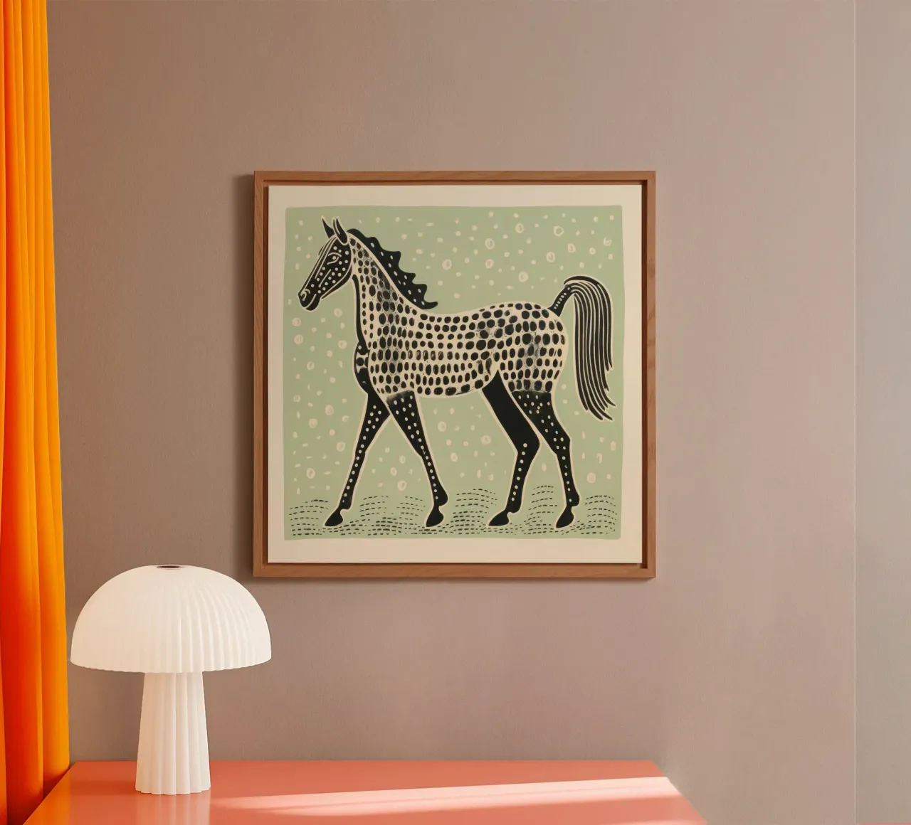 Cavallo Verde 4 alluminio dibond da Minimal Animal Art