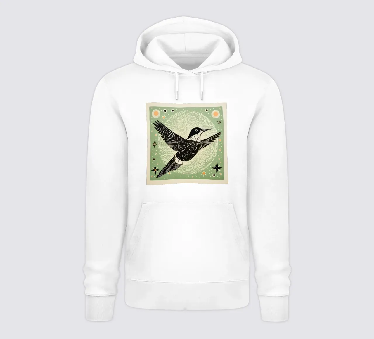 Colibrì verde felpa con cappuccio da Minimal Animal Art