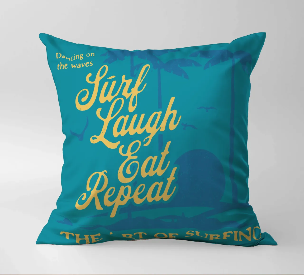 Surf Laugh Eat Repeat cuscino da Gunawan Rb